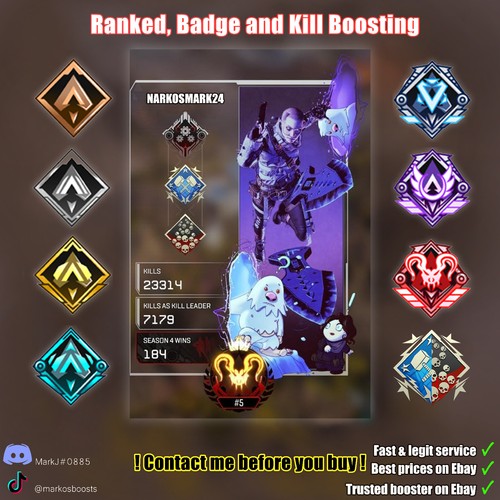 (PC ONLY) Apex Legends4K & 20 KILL BADGES Ranked Boost Season 18 eBay