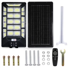 Commercial 11000W Solar Street Lights Outdoor Dusk to Dawn Road Area Lamp+Pole