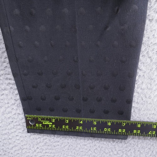 Talbots Womens Slim Leg Jacquard Dress Pants 16 Petite Black Polka Tonal Dot - Picture 12 of 14