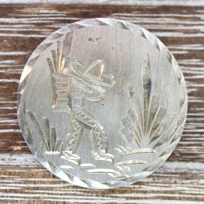 VINTAGE MEXICO AGAVE STERLING SILVER 925 PENDANT BROOCH PIN RETRO PRETTY SIGNED