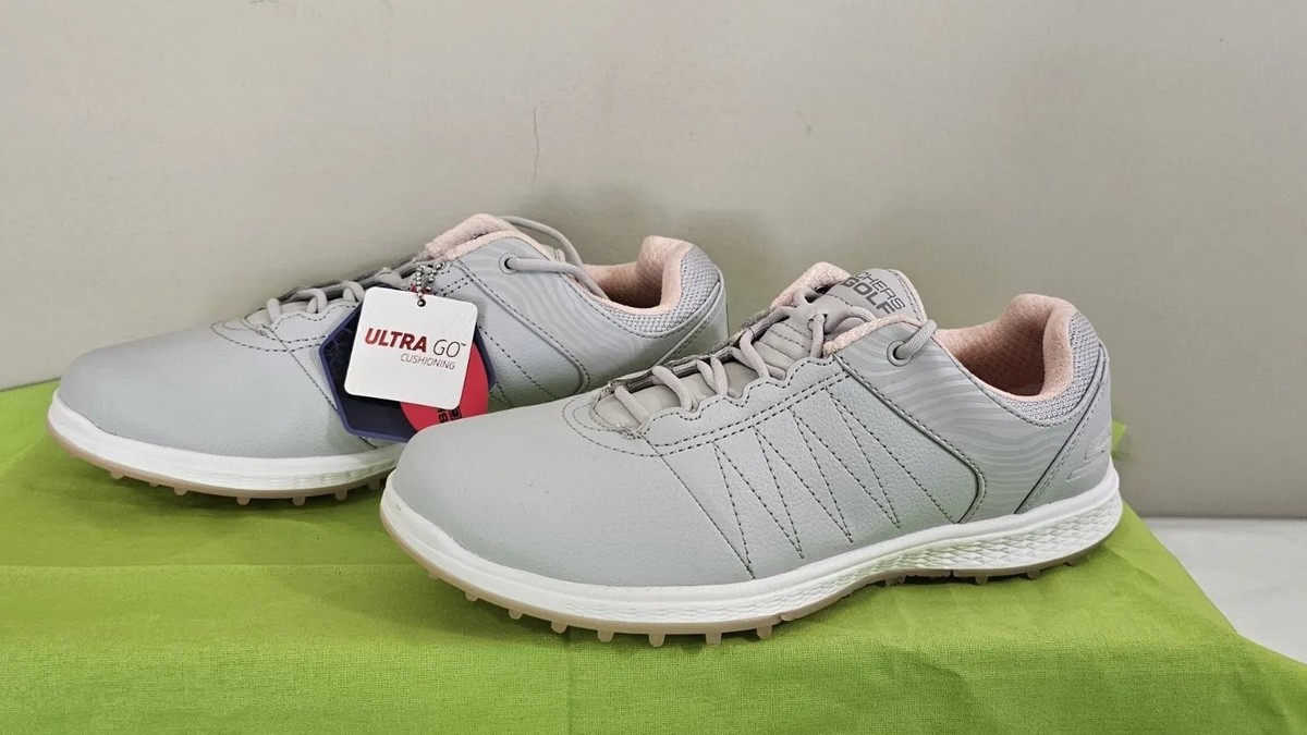 Womens Skechers Go Golf Pivot Golf Shoes 123009 Light Grey Pink