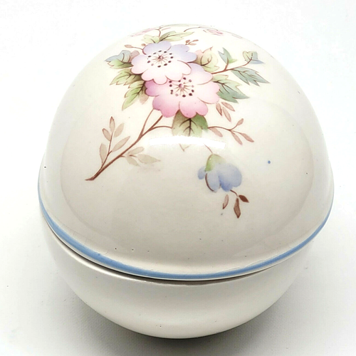 Sadler England Ceramic Egg Trinket Jewelry Box Floral Design - Picture 4 of 8