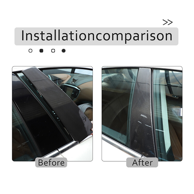 Real Carbon Fiber Window B Pillar Post Panel Cover For Maserati Ghibli 2014-2021