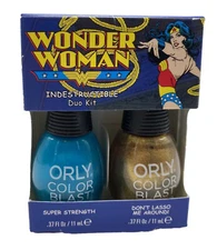 Wonder Woman Nail Polish Orly Super Strength Duo Dont Lasso Me Around Gold Blue