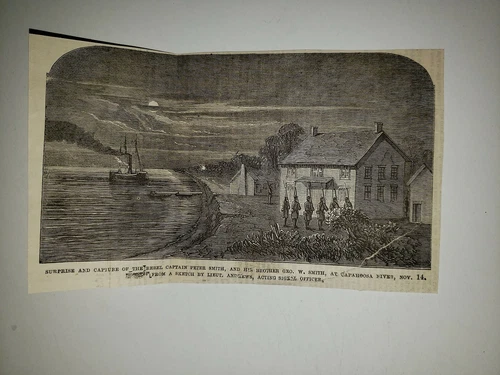 Captain Peter Smith Capahoosa River George W. Smith 1862 Civil War Sketch RARE!