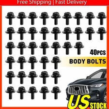40x Body Bolts Screw Fastener Fender M6-1.0x 16mm Long- 10mm Hex- 17mm Washer