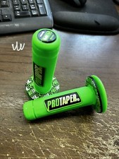 2x Manopola PRO TAPER manubrio Motocross Pit Bike Motard manopole    Verde Fluo