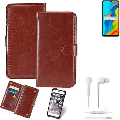 KUNSTLEDER HANDYTASCHE FÜR Huawei P30 lite New Edition + KOPFHÖRER SCHUTZ HÜL