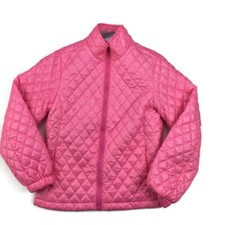 Free Country Quilted Pink Puffer Full Zip Long Sleeve Jacket Girl's Medium 10-12
