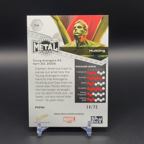 2024 Skybox Marvel Metal Universe Avengers Hulkling Pink 14/75 - Picture 2 of 2