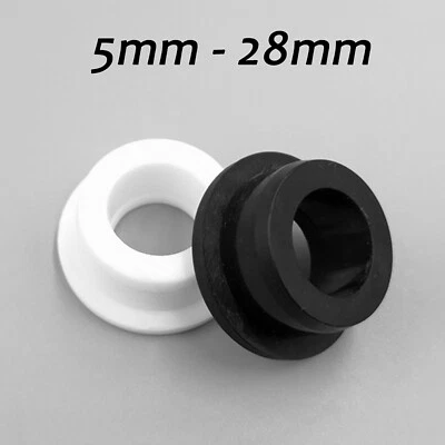 MARKENLOS Schwarz / Weiß Durchgangstülle Kabeltüllen Gummitüllen Gummistopfen Ø 5-28 mm