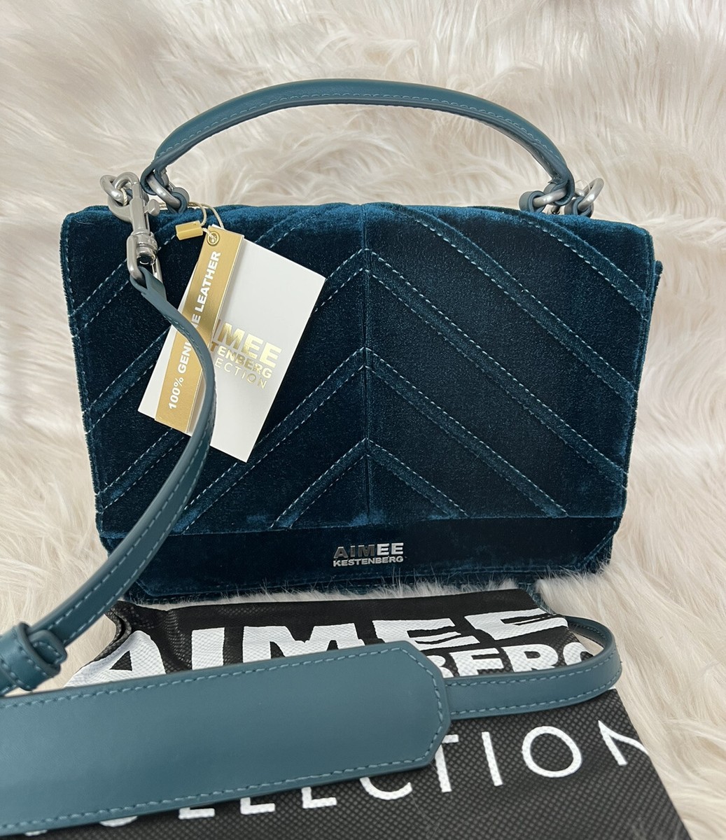 Aimee Kestenberg Velvet Expandable Crossbody bag Mia Emerald green A343854