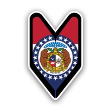 Missouri Driver Badge Sticker Decal - Weatherproof - Wakaba Green Leaf Jdm Mo Missouri Driver Badge Sticker Decal - Weatherproof - Wakaba Green Leaf Jdm Mo