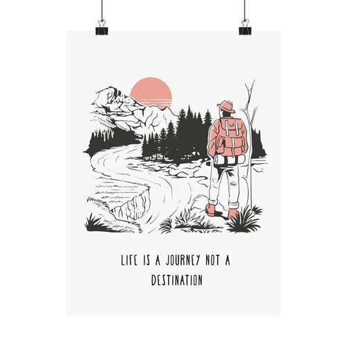 Inspirational Print Wall Art Poster Life Is A Journey Motivational Office Poster - Picture 11 of 22