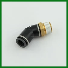 VelVac Push-Lock Air Brake Fitting DOT 1/2" Tube 1/2" NPT Male 45° Elbow 2 PC