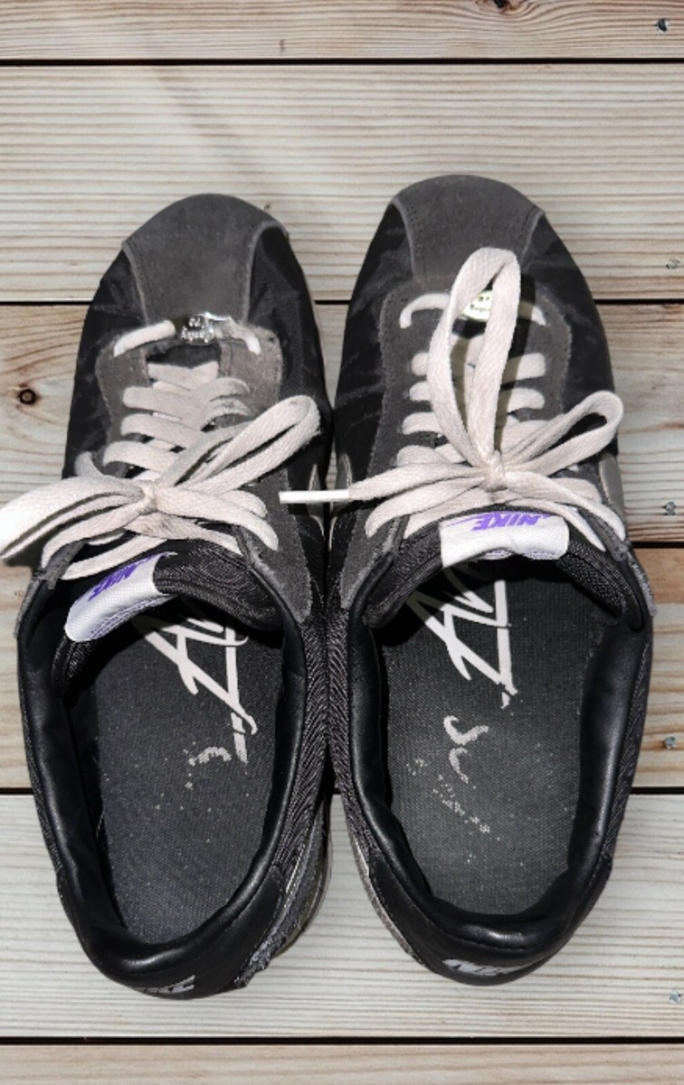 Nike Cortez Los Angeles Kings Black Suede Shoes CI9873-001 Men\'s Size 12 Nike Cortez Basic Suede Nylon Los Angeles Kings Black Silver  main image 4