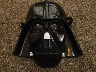 BLACK PLASTIC DARTH VADER STAR WARS MASK ONE SIZE FITS MOST BY RUBIE S