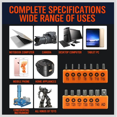 Proof Security Torq Hex Star Spanner Tri Wing Screwdriver 14 Torx Bit Set Tamper - Picture 9 of 11