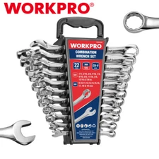 WORKPRO Combination Wrenches Set 22PC SAE 1/4" to 3/4" Metric 9mm to 19mm Wrench