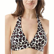 NWT WOMEN'S MICHAEL KORS RUBY RED CHEETAH PRINT BIKINI TOP SZ LARGE MSRP 70.00