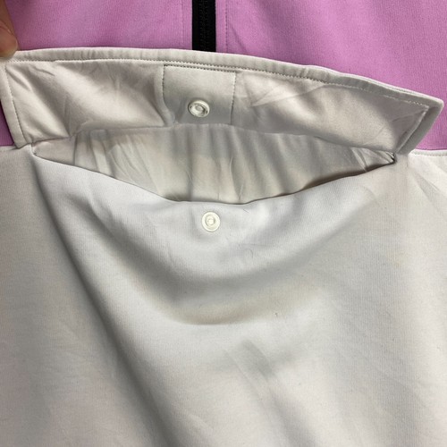 DKNY Womens Jumper Pink White Half Zip Pullover Front Pocket XL Polyester - Picture 8 of 15