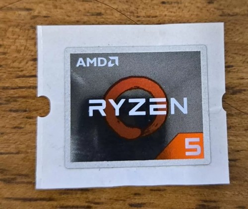 (1) Ryzen 5 CPU Case Logo Sticker 100% Genuine US SELLER