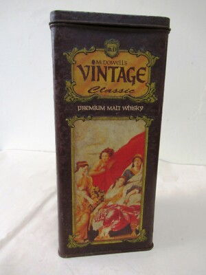 Vintage Mcdowell'S Classic Premium Malt Whisky Advertising Tin