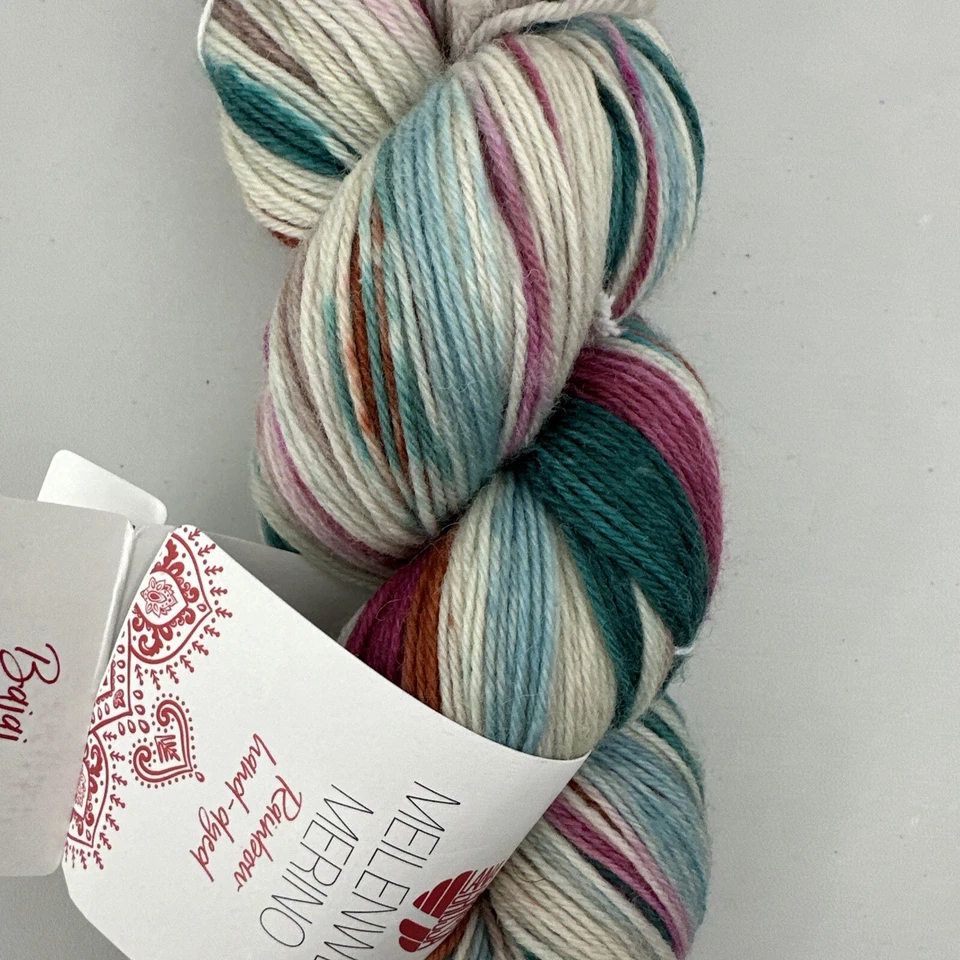 Lana Grossa Meilenweit Merino Sock Yarn Limited Edition Rainbow Hand Dyed Baja - Image 3 of 4
