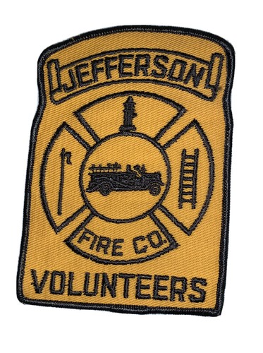 Vintage Jefferson Fire Co. Volunteers Patch Nice Shape