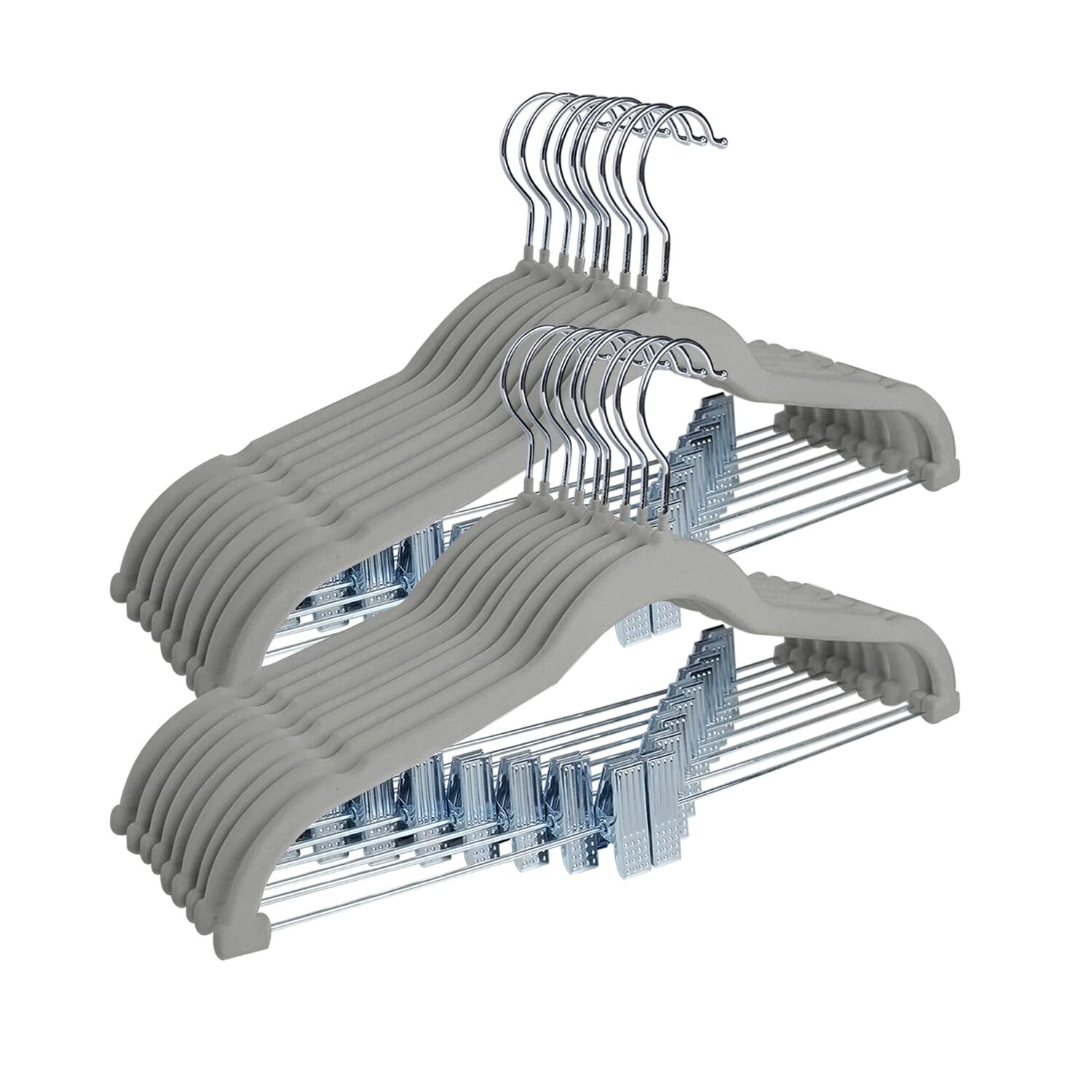 Space-Saving Velvet Pants Hangers with Adjustable Non-Slip Clips-image