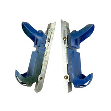 Vintage Kids Ice Skates Blue Double Blade Adjustable Plastic Super Skates Antiq