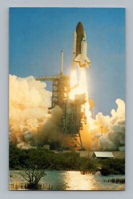 Postcard NASA Commander Lousma Pilot Fullerton STS-3 Shuttle Launch AU14