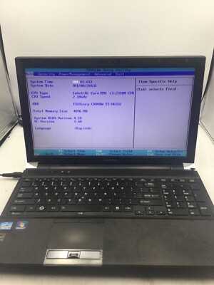 TOSHIBA TECRA R850 - BOOTS TO BIOS - INTEL CORE I3 2310 - 4GB RAM - READ DESC-BB
