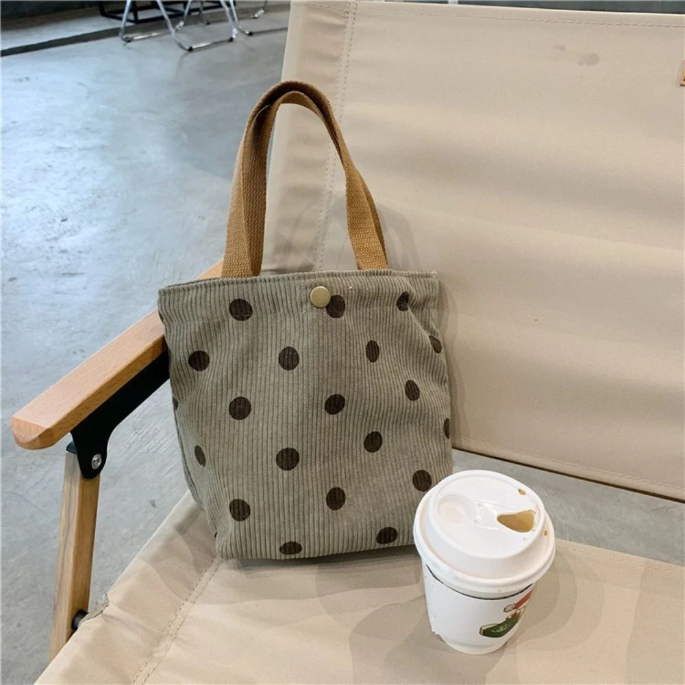 Corduroy Small Tote Bag Eco friendly Shopper Purse Fashion