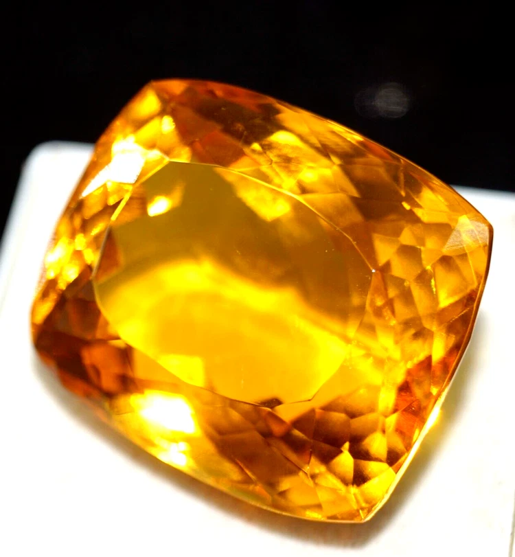 AAA+ Large Yellow Citrine 96.25 Ct. Cushion Cut Loose Gemstone for Birthday Gift - Image 3 of 4