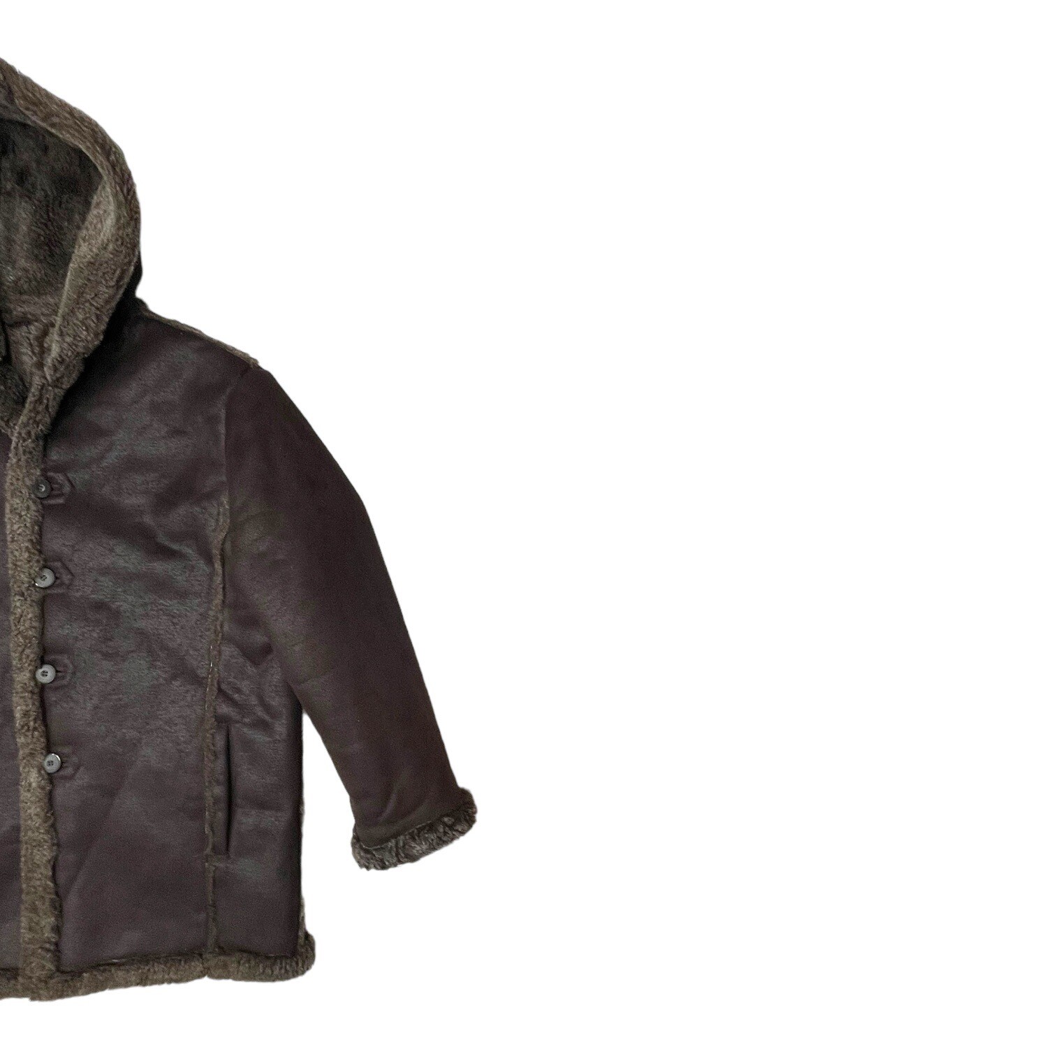 Vintage 90s WILSONS Mens XL Suede Leather Shearling Style Coat Jacket BROWN EVC image 5