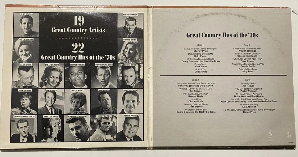Great Country Hits Of The 70s Compilation 2 LP Vinyl Record Album Outlaw Western - Image 3 of 4