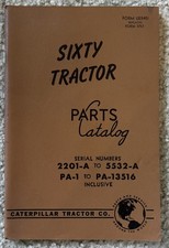 Vintage 1956 CATERPILLAR Sixty Tractor Parts Catalog Form UE5451 Replaces 3757