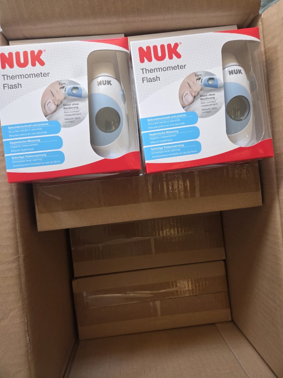Thermomètre flash NUK infrarouge médical sans contact lot de 20 de bébé