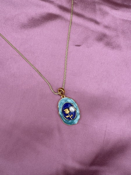 Alternate view of Carats Gold Plated Hand Painted Pendant Necklace For Women