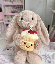 Jellycat Bashful Beige Bunny Plush Soft Toy Birthday Gift  Animal UK Cake Rabbit