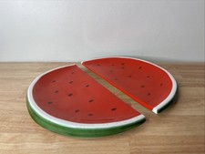 Set Of 2 1970s by Italica Ars Watermelon Pottery Plates