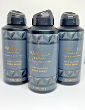 Bath  Body Works MEN'S VANILLA NOIR BODY SPRAY 3.7 OZ/104G  SET OF 3 