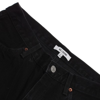 Re/Done NWT Denim Jeans Size 26 US 70s Low Rise Bell Bottom in Black 100% Cotton