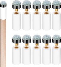 10 Sets Pool Cue Tips Replacement Kit Screw-On Billiard Tips with Ferrules
