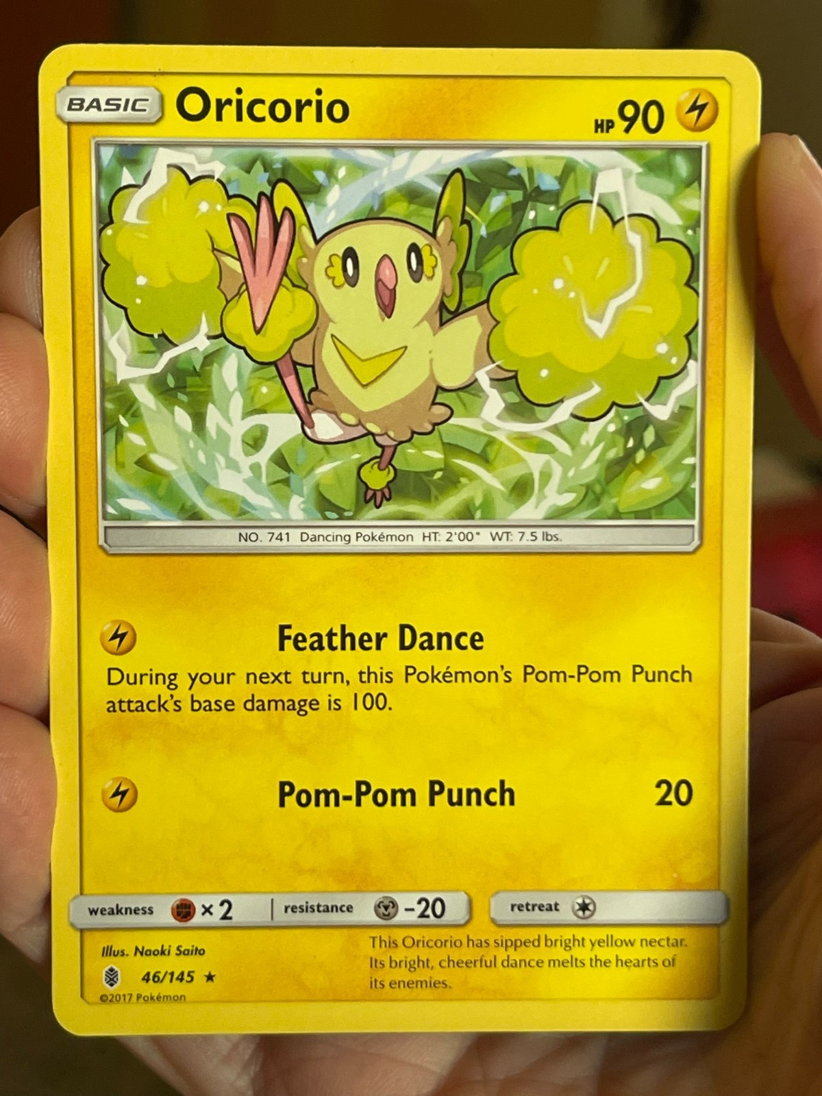 POKEMON ORICORIO 46/145 RARE GUARIANS RISING NM CARD
