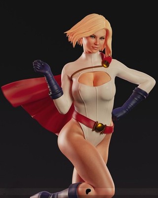 Power Girl DC Comics | Garage Kit DIY Figur Statue BEMALT 3D Modell