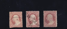 19th century #10A, #26 and #26A; used SCV=$310.00 (70Z)