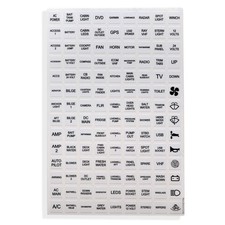 126 White Boat Dash Switch Instrument Panel Sticker Labels Sheet Light Switch...
