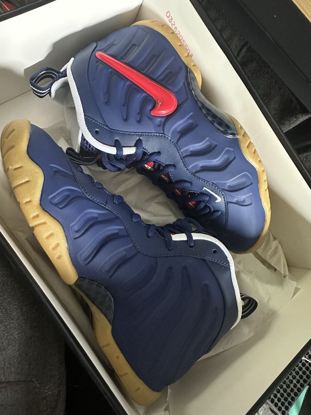Nike Little Posite Pro Foamposite GS Blue Red White Sneaker 